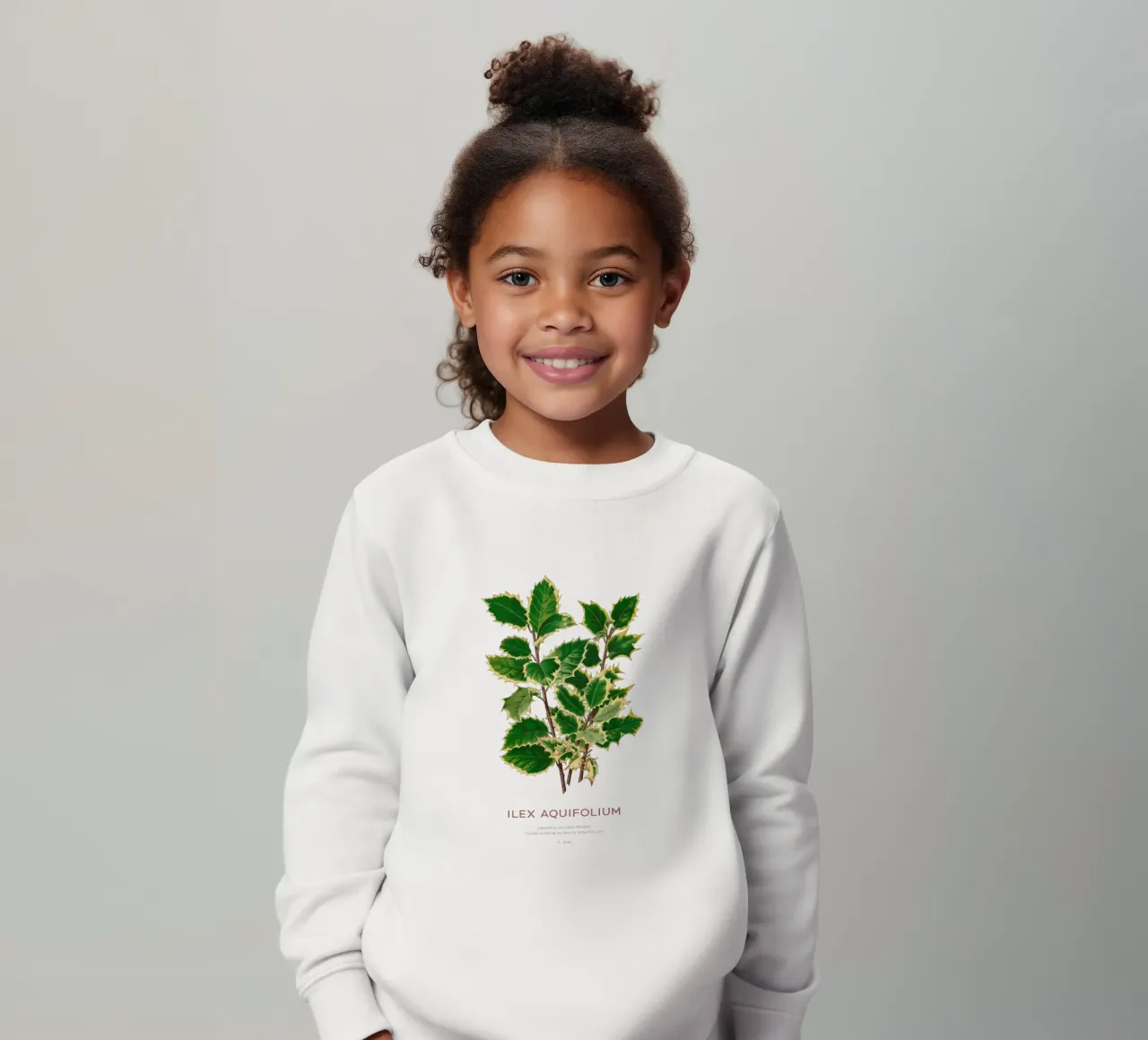Agrifoglio di Natale o Ilex aquifolium felpa bambino da Vintagrafica