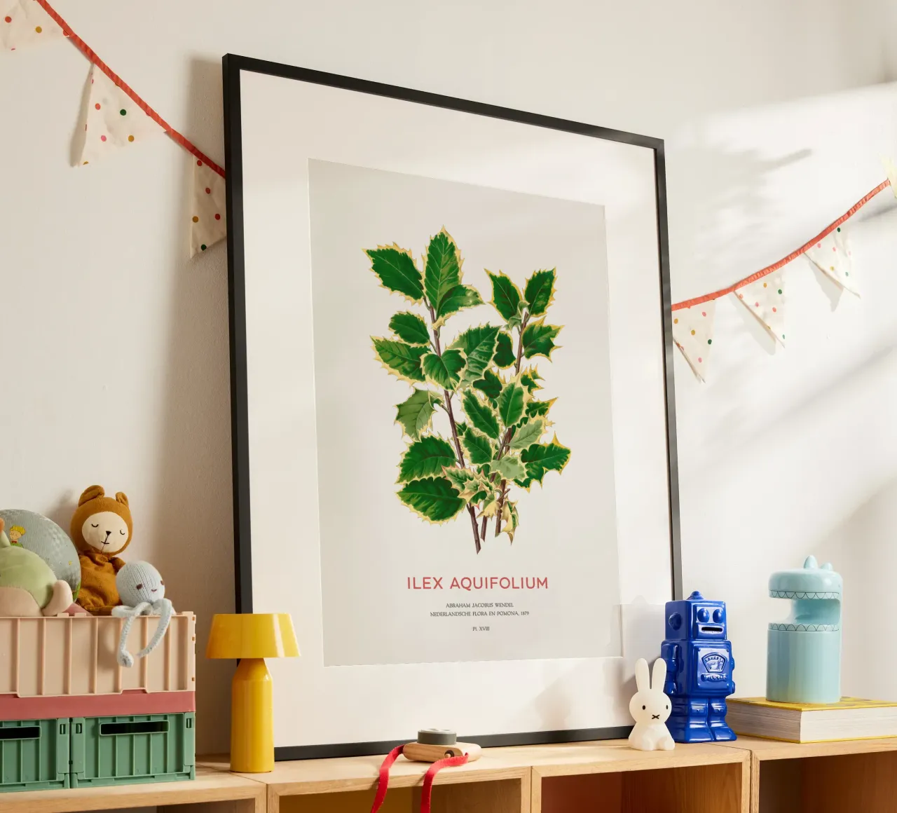 Agrifoglio di Natale o Ilex aquifolium carta hahnemühle da Vintagrafica