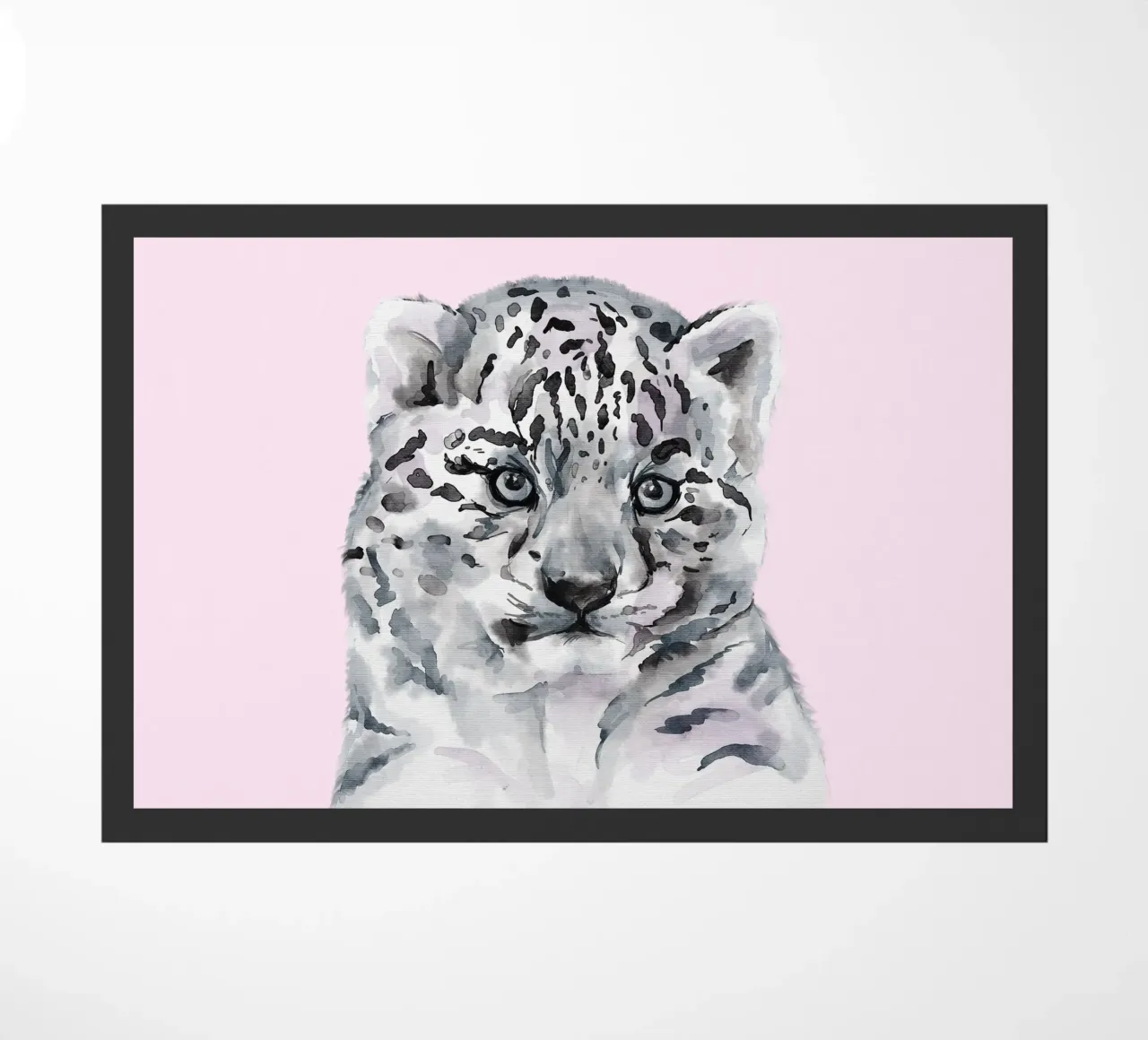 Poster pastello sulla fauna selvatica, simpatico leopardo delle nevi, stampa per l'asilo nido zerbino da Little Lila