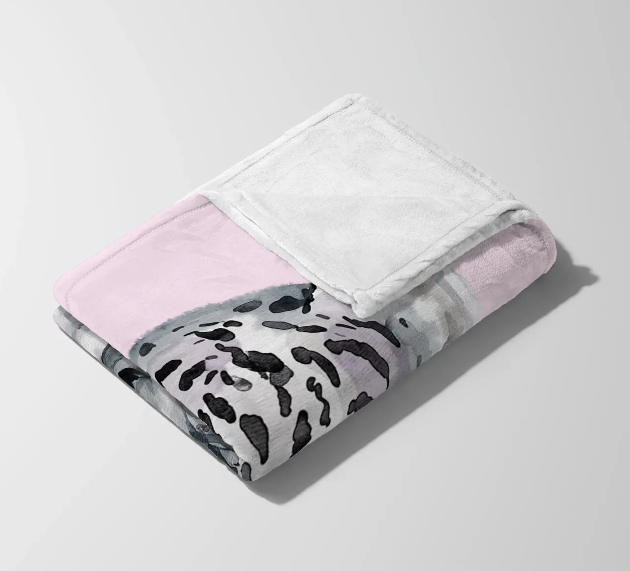Poster pastello sulla fauna selvatica, simpatico leopardo delle nevi, stampa per l'asilo nido coperta in pile da Little Lila