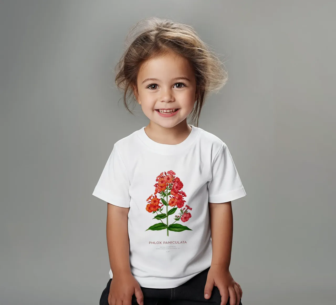 Garden phlox or Phlox paniculata kids t-shirt by Vintagrafica