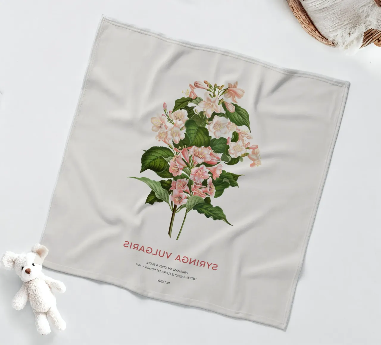 Flieder oder Syringa vulgaris Fleecedecke von Vintagrafica