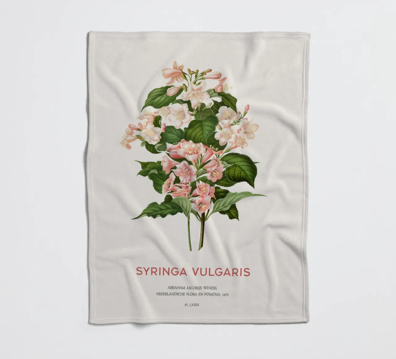Flieder oder Syringa vulgaris Fleecedecke von Vintagrafica