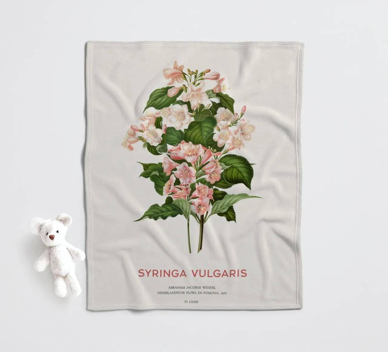 Flieder oder Syringa vulgaris Fleecedecke von Vintagrafica