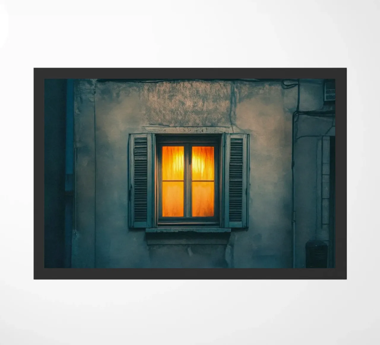 The Illuminated Window of Marseille doormat by By Night