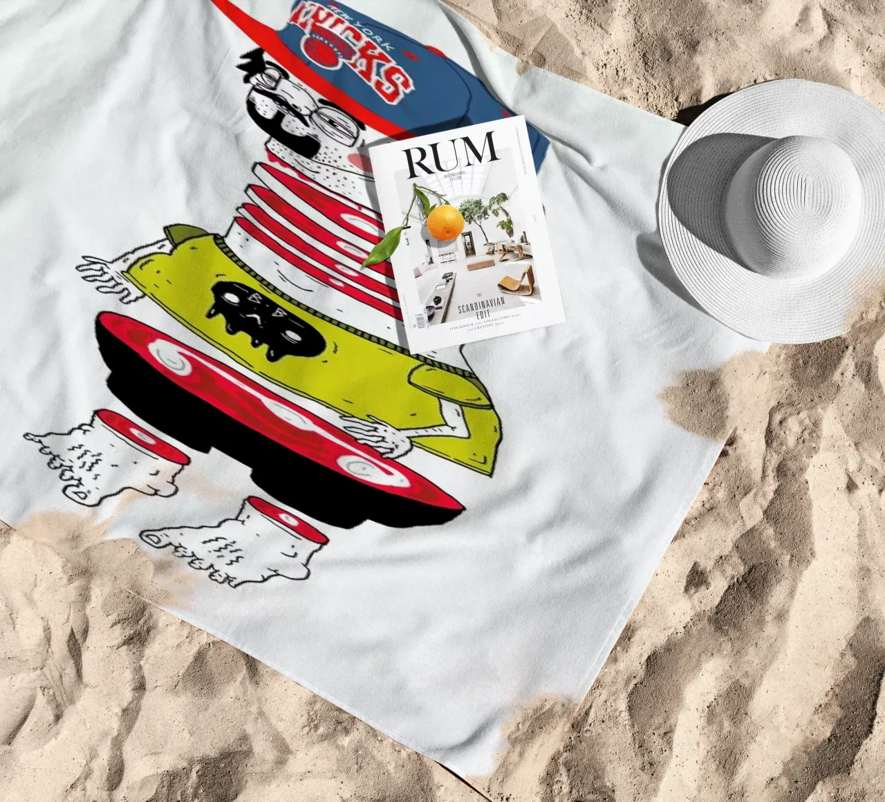 Chopsuey beach towel by Nick Cocozza
