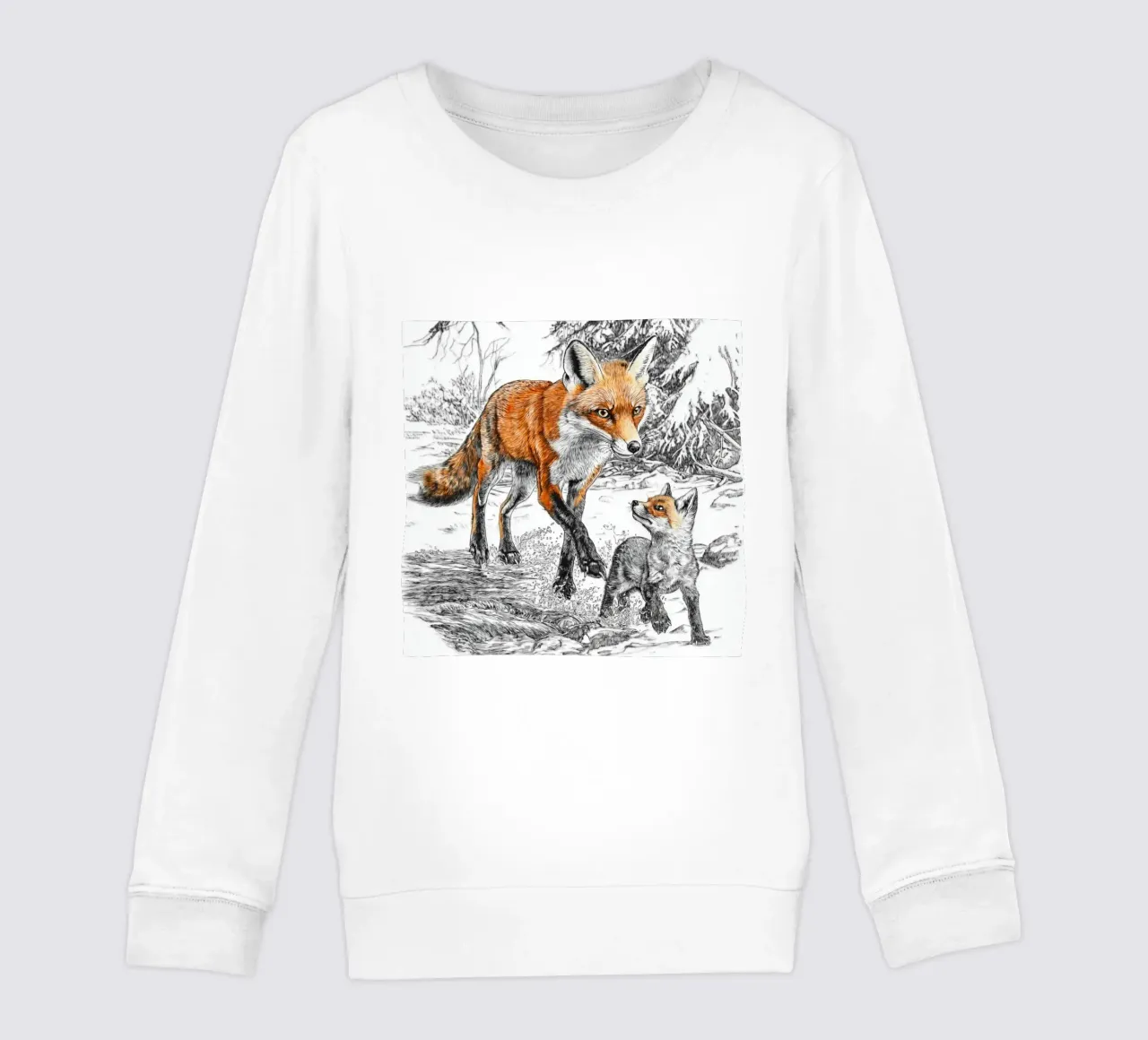 Volpe nella neve felpa bambino da Motivate-Today