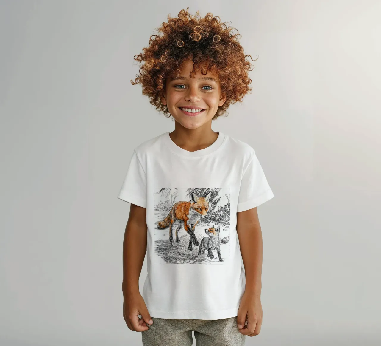 Fuchs im Schnee Kinder T-Shirt von Motivate-Today