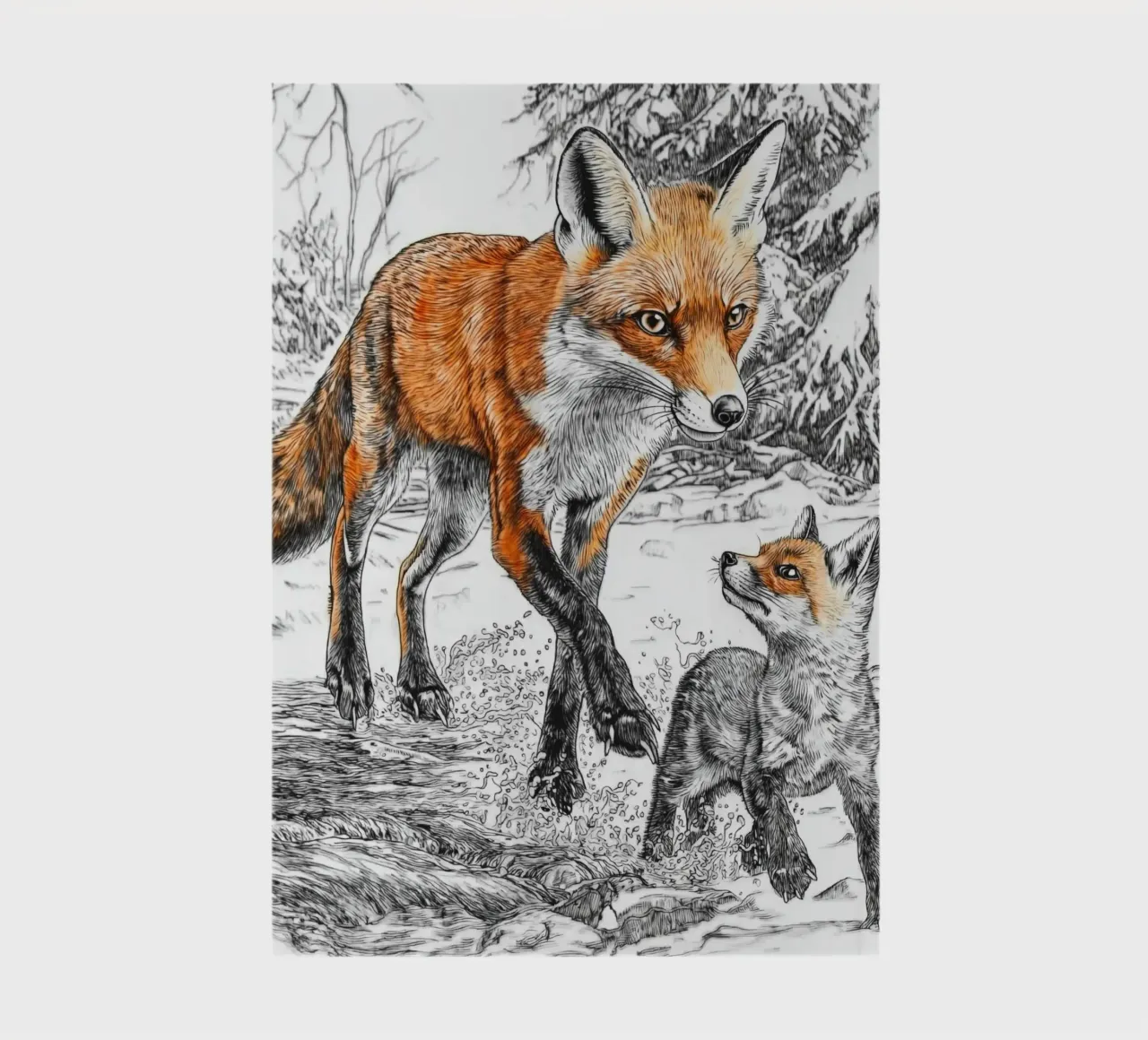 Fuchs im Schnee Notizbuch von Motivate-Today