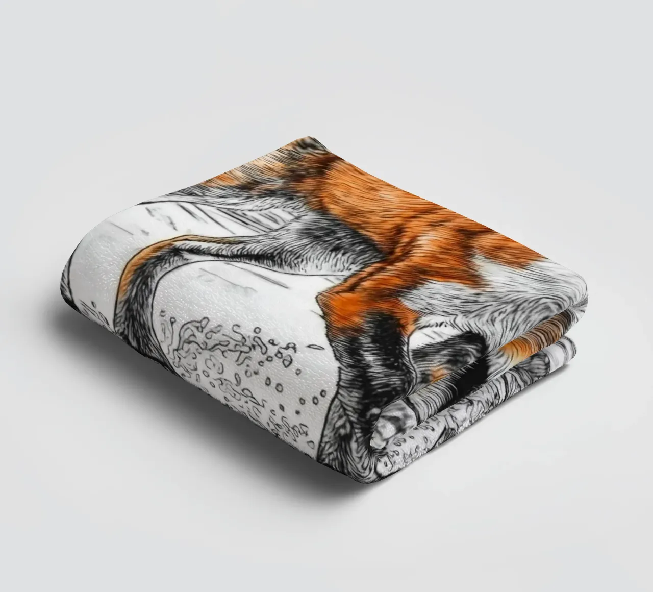 Fox in the snow towel by Motivate-Today