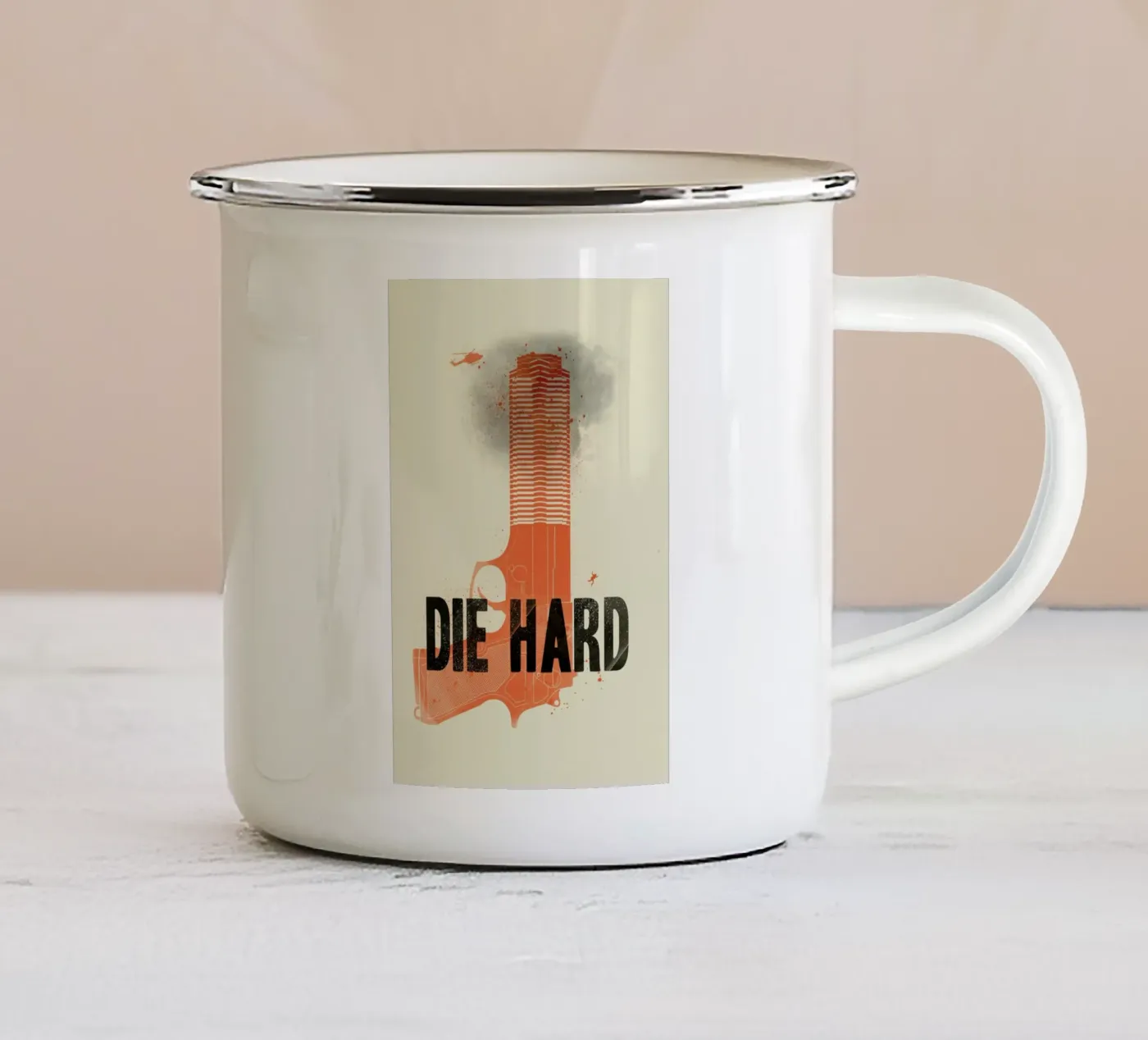 Die hard enamel mug by Chris Wharton