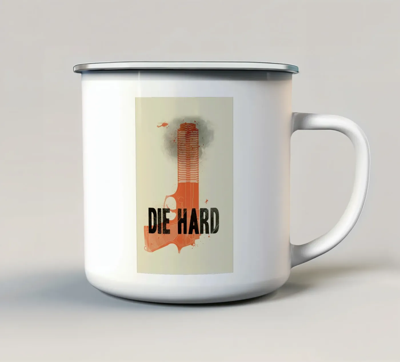 Die hard enamel mug by Chris Wharton