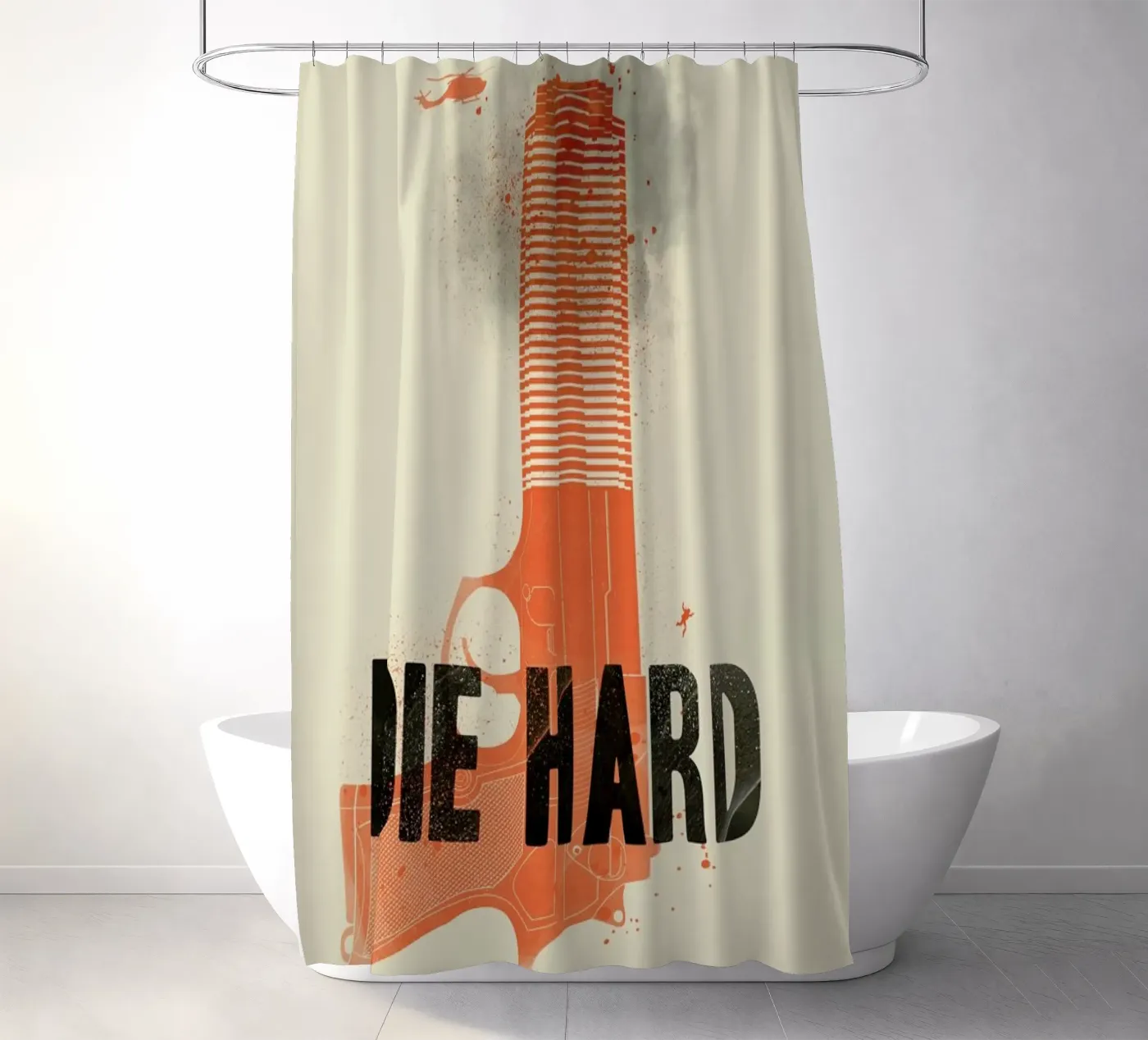 Die hard douchegordijn van Chris Wharton
