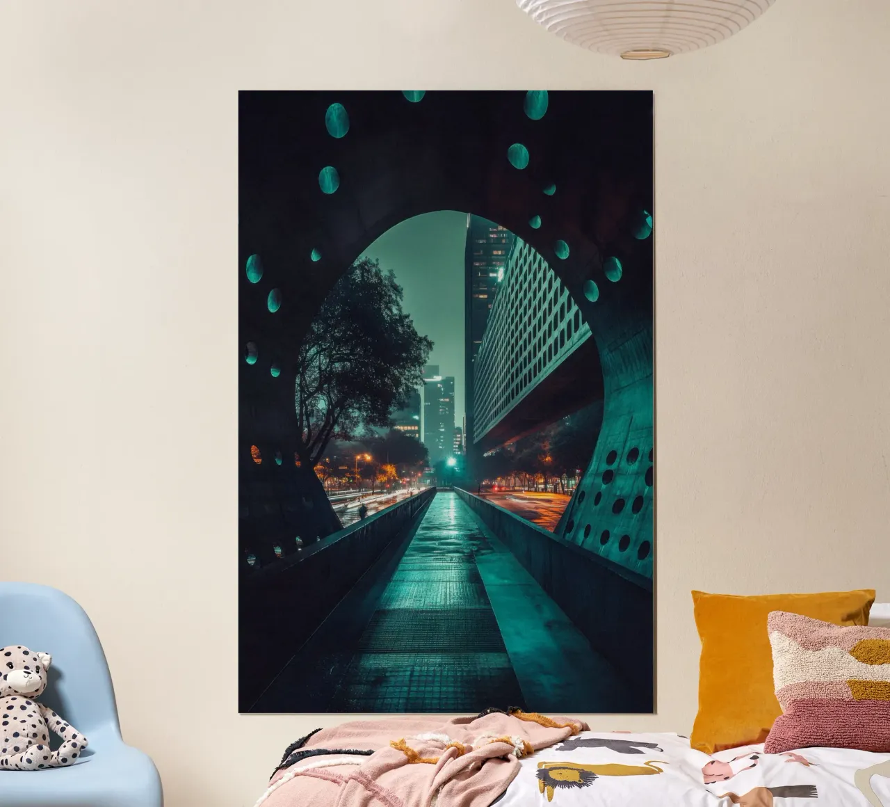 Città del Messico: brillantezza futuristica sotto un cielo mistico carta hahnemühle da By Night