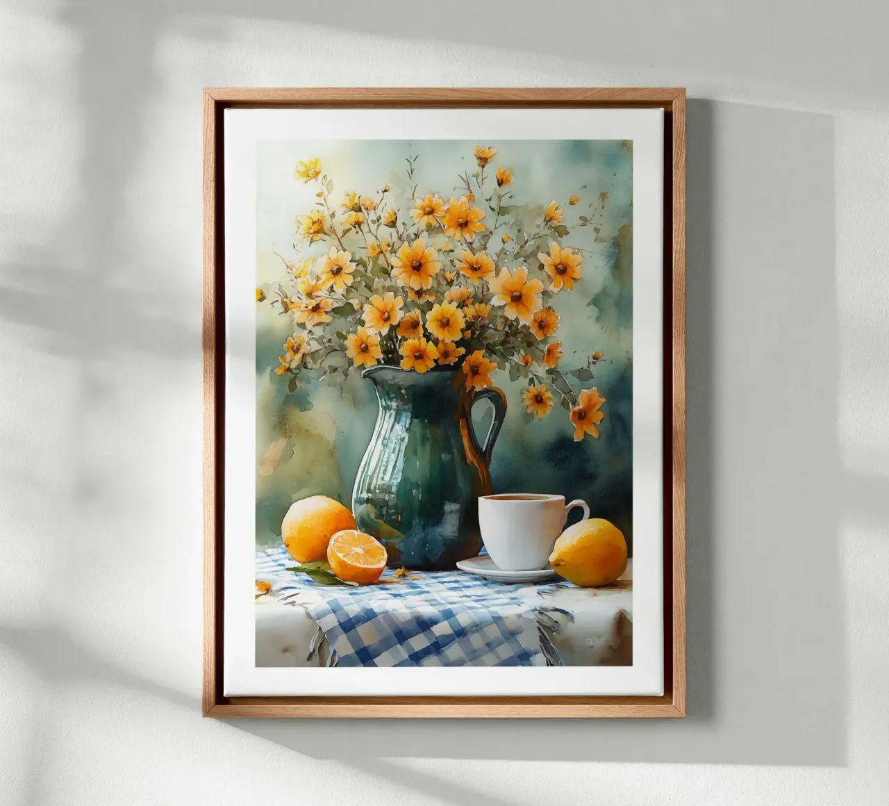 Bouquet di campagna e limonata tela con Cornice a cassetta da Spice & Style