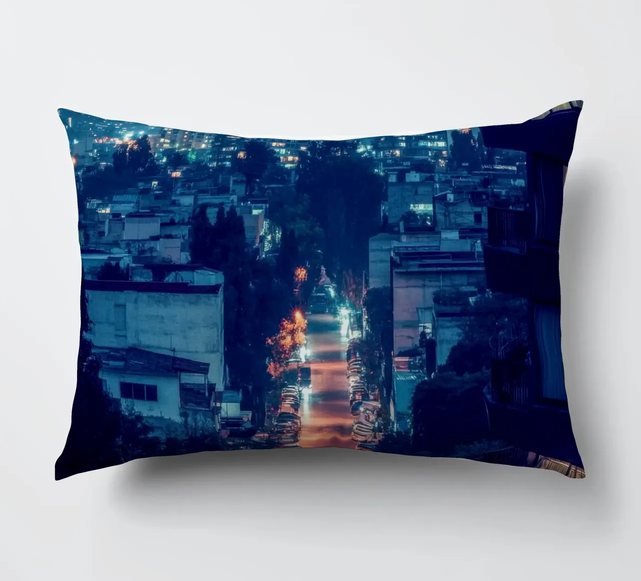 Città del Messico: una strada vivace immersa in lampi luminosi cuscino da By Night
