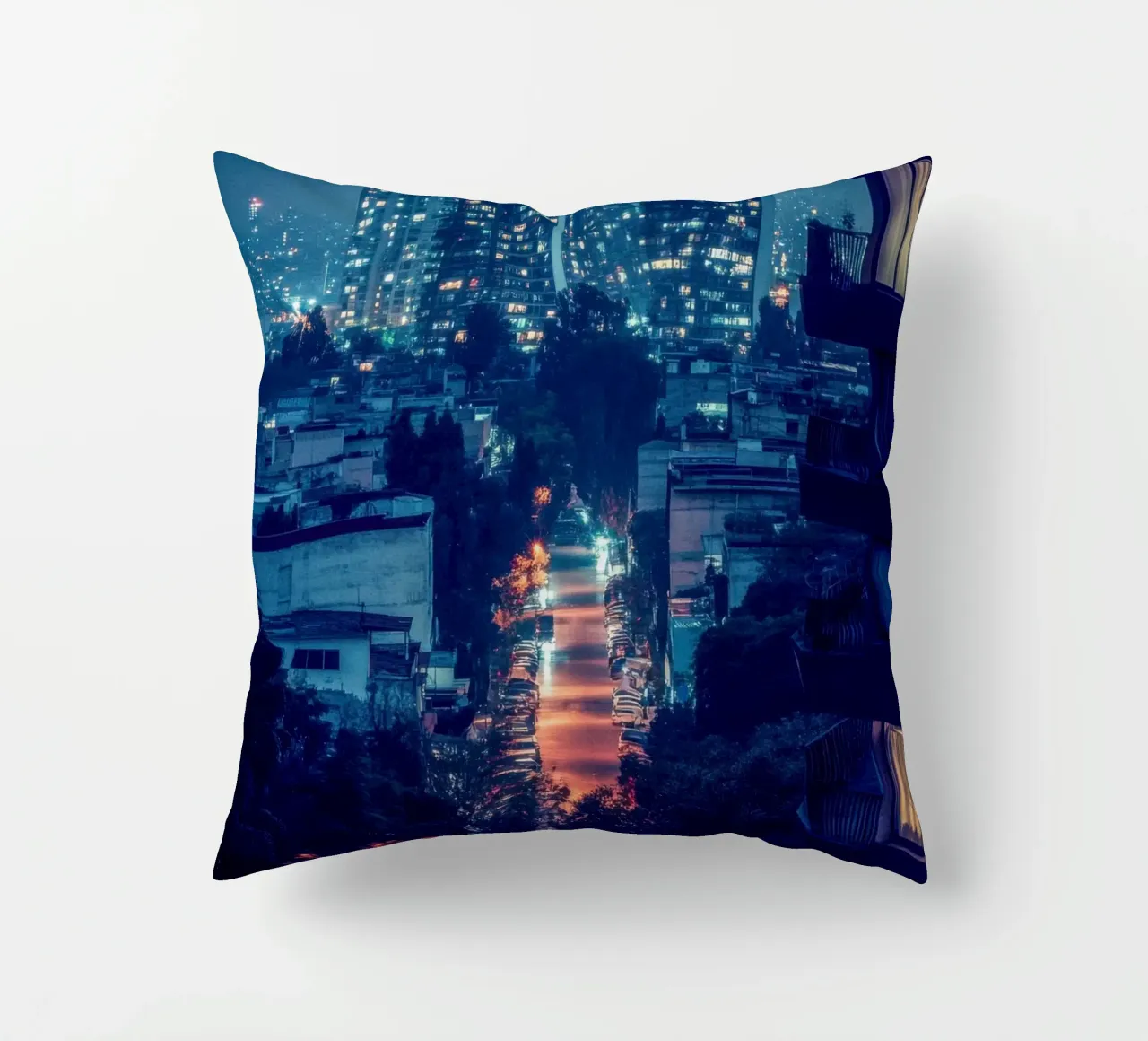 Città del Messico: una strada vivace immersa in lampi luminosi cuscino da By Night