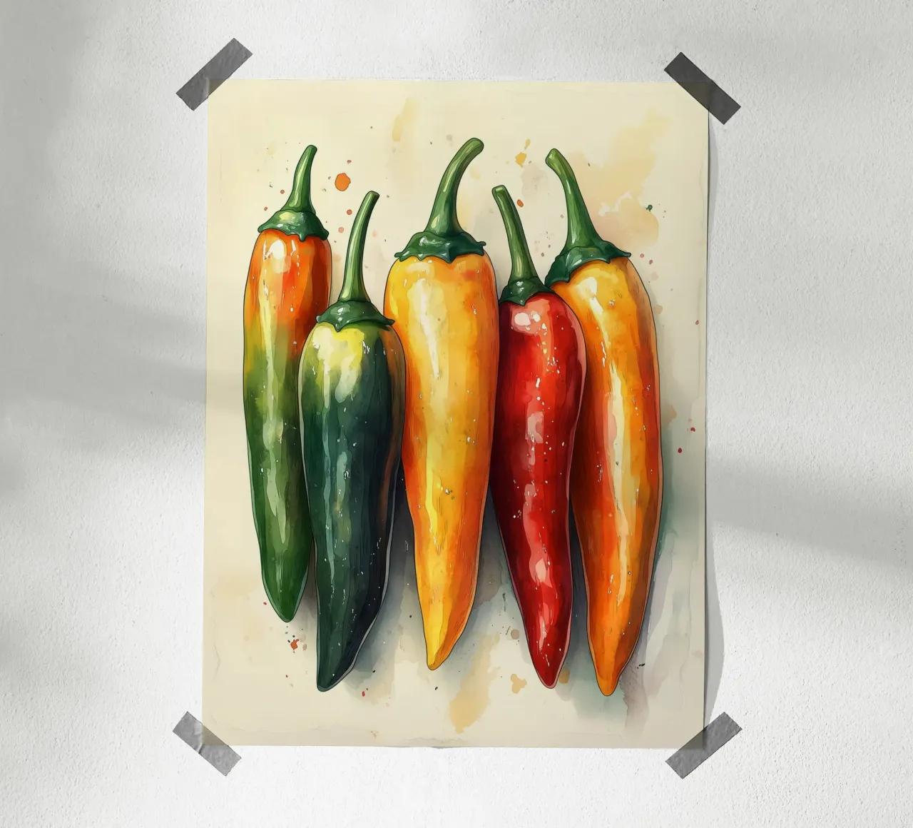 Piments multicolores carta hahnemühle da Spice & Style
