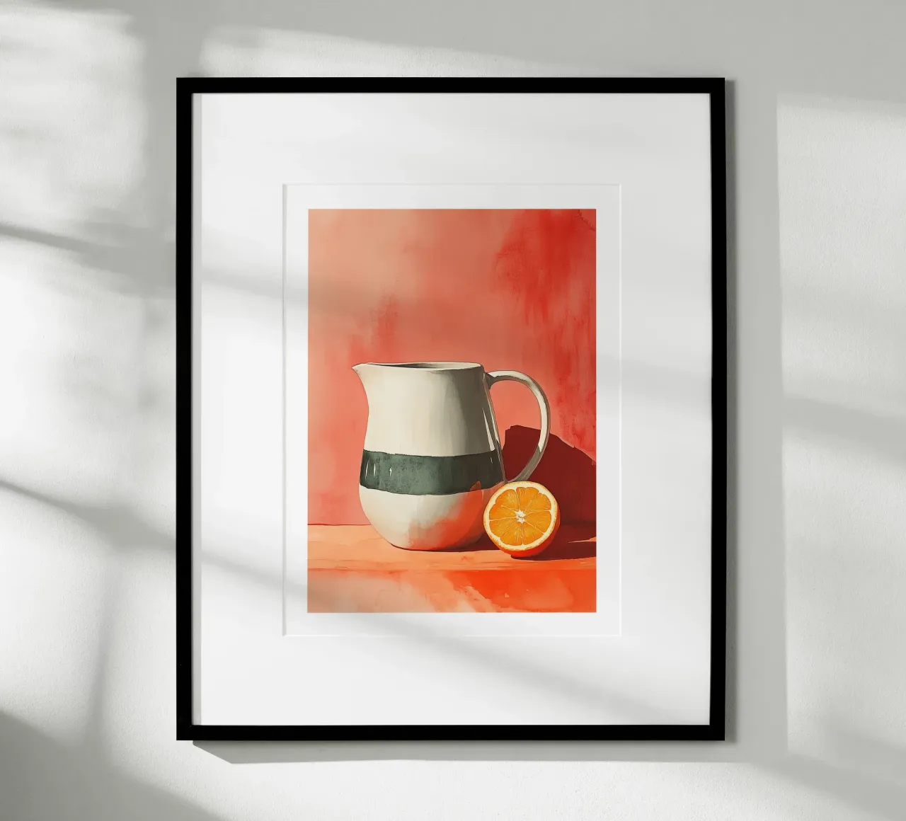 Caraffa minimalista e arancione poster con telaio in alluminio da Spice & Style