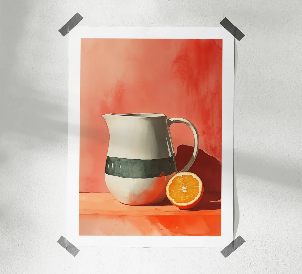 Caraffa minimalista e arancione poster con telaio in alluminio da Spice & Style