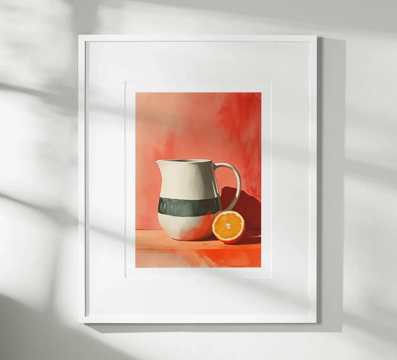 Caraffa minimalista e arancione poster con telaio in alluminio da Spice & Style