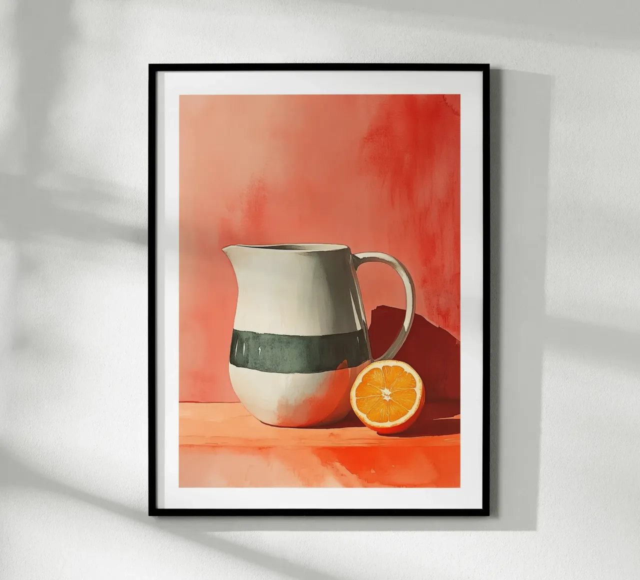 Caraffa minimalista e arancione poster con telaio in alluminio da Spice & Style
