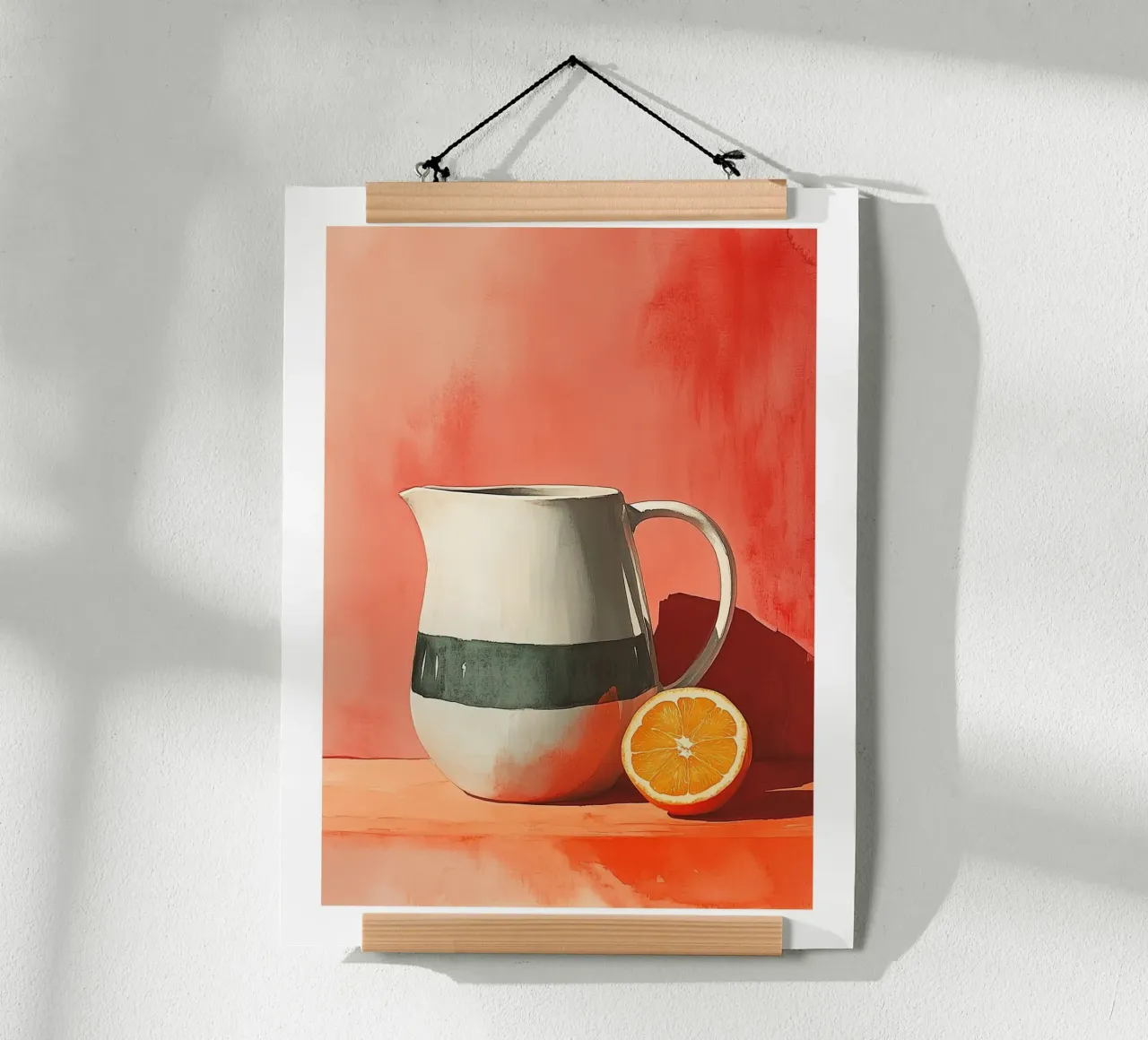 Caraffa minimalista e arancione poster con telaio in alluminio da Spice & Style