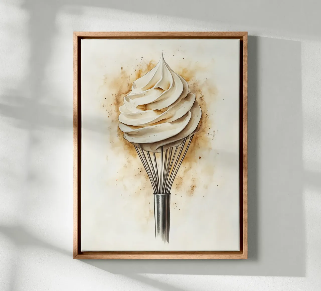 Whisk with whipped cream canvas with Floater frame by Spice & Style