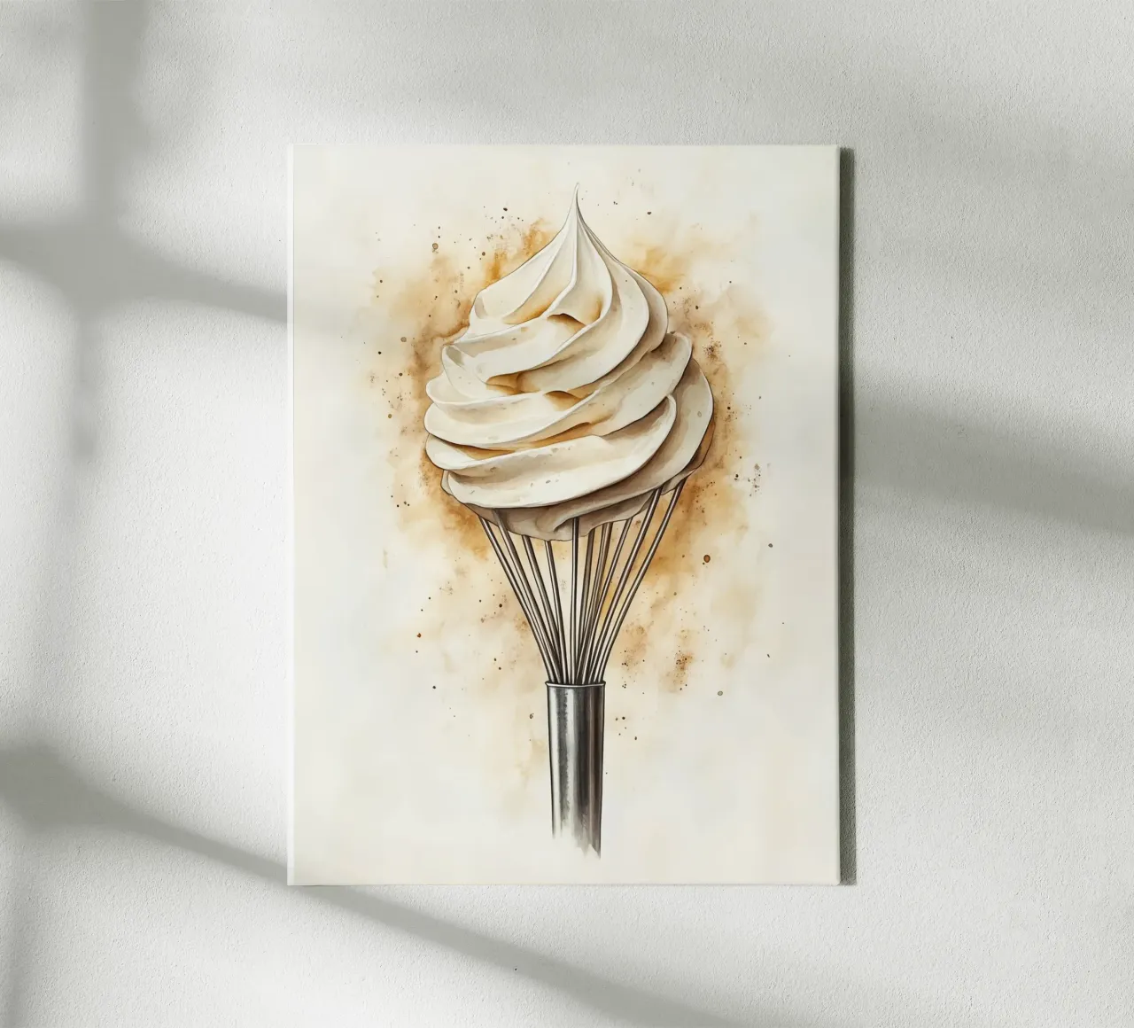 Whisk with whipped cream canvas with Floater frame by Spice & Style