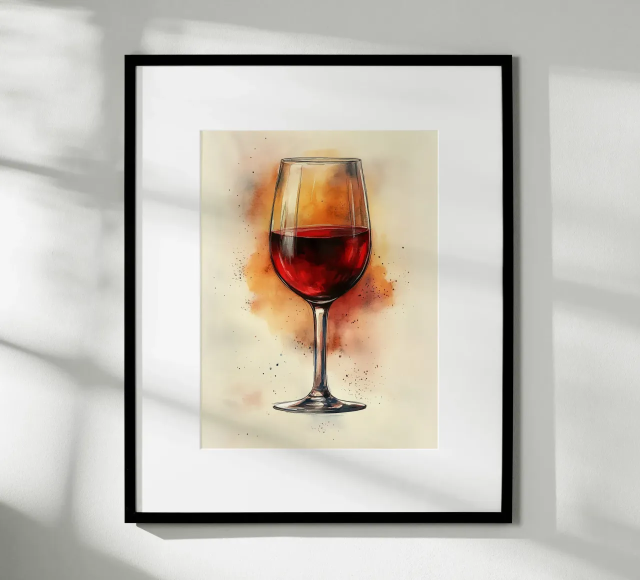 Bicchiere di vino rosso poster con telaio in alluminio da Spice & Style