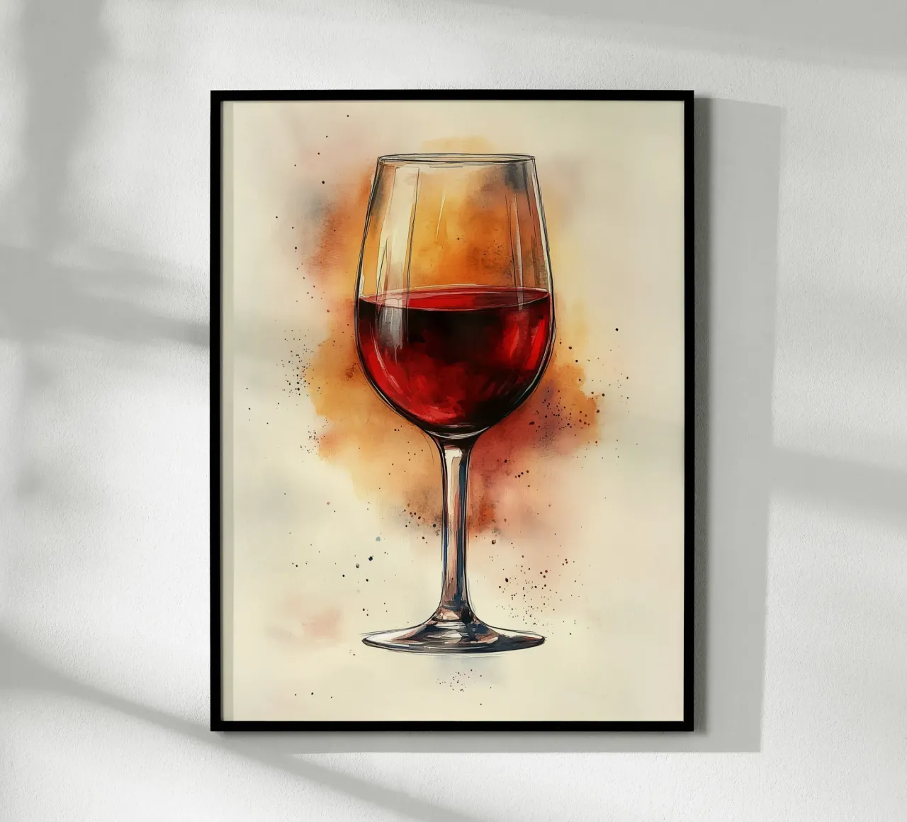 Bicchiere di vino rosso poster con telaio in alluminio da Spice & Style