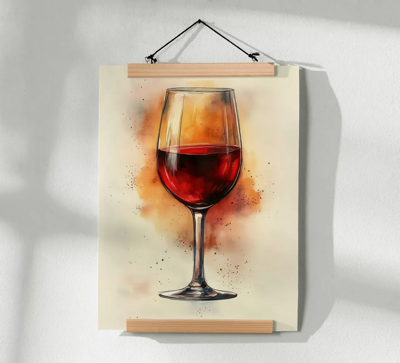 Bicchiere di vino rosso poster con telaio in alluminio da Spice & Style