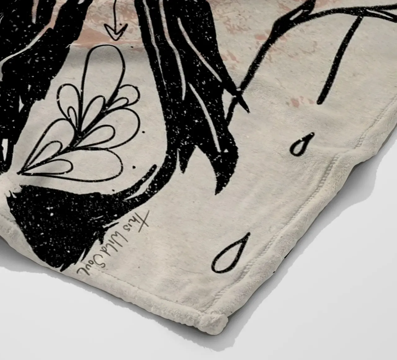 The Moon is Calling and I Must Go Typography Illustration fleece blanket by This Wild Soul - Illustration