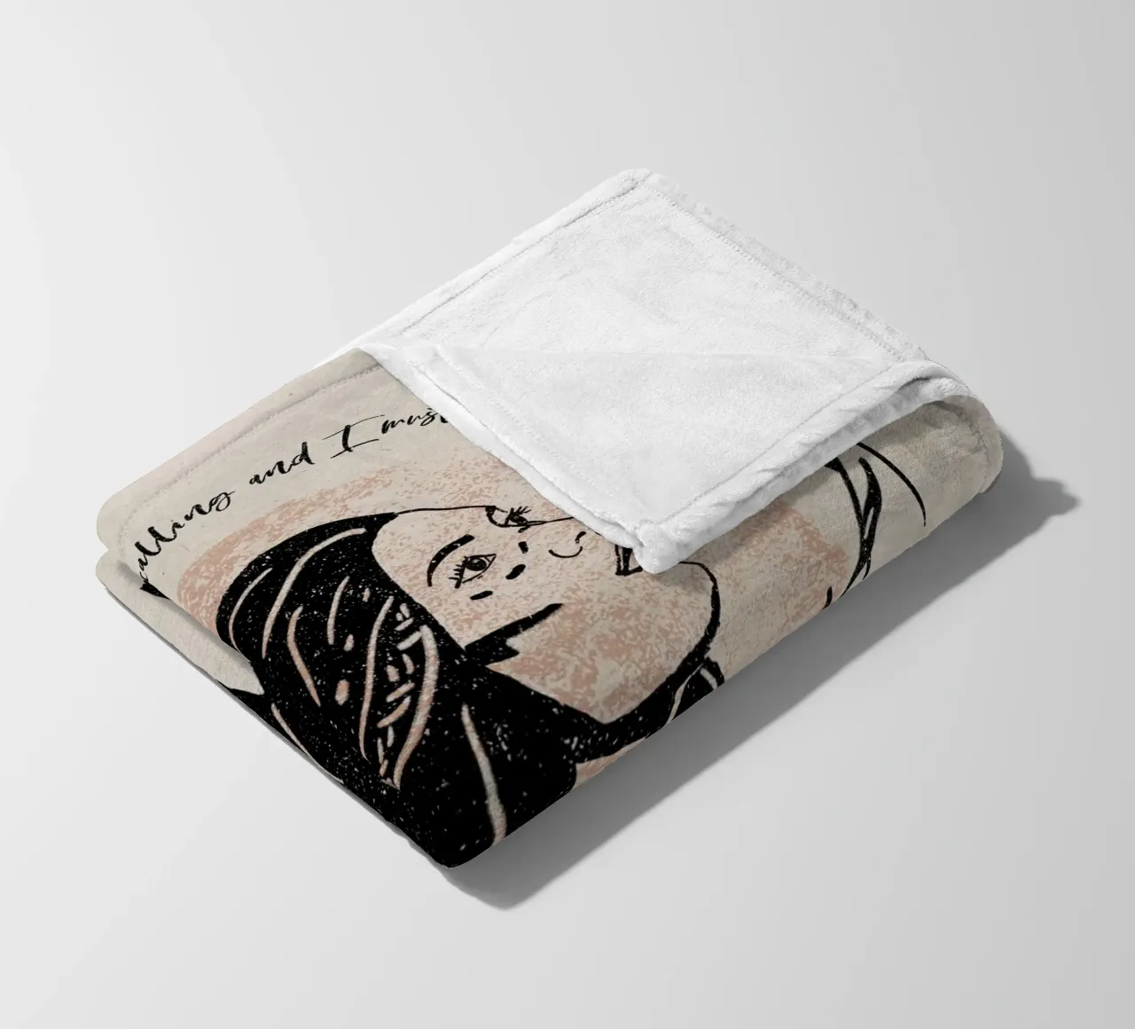 The Moon is Calling and I Must Go Typography Illustration fleece blanket by This Wild Soul - Illustration