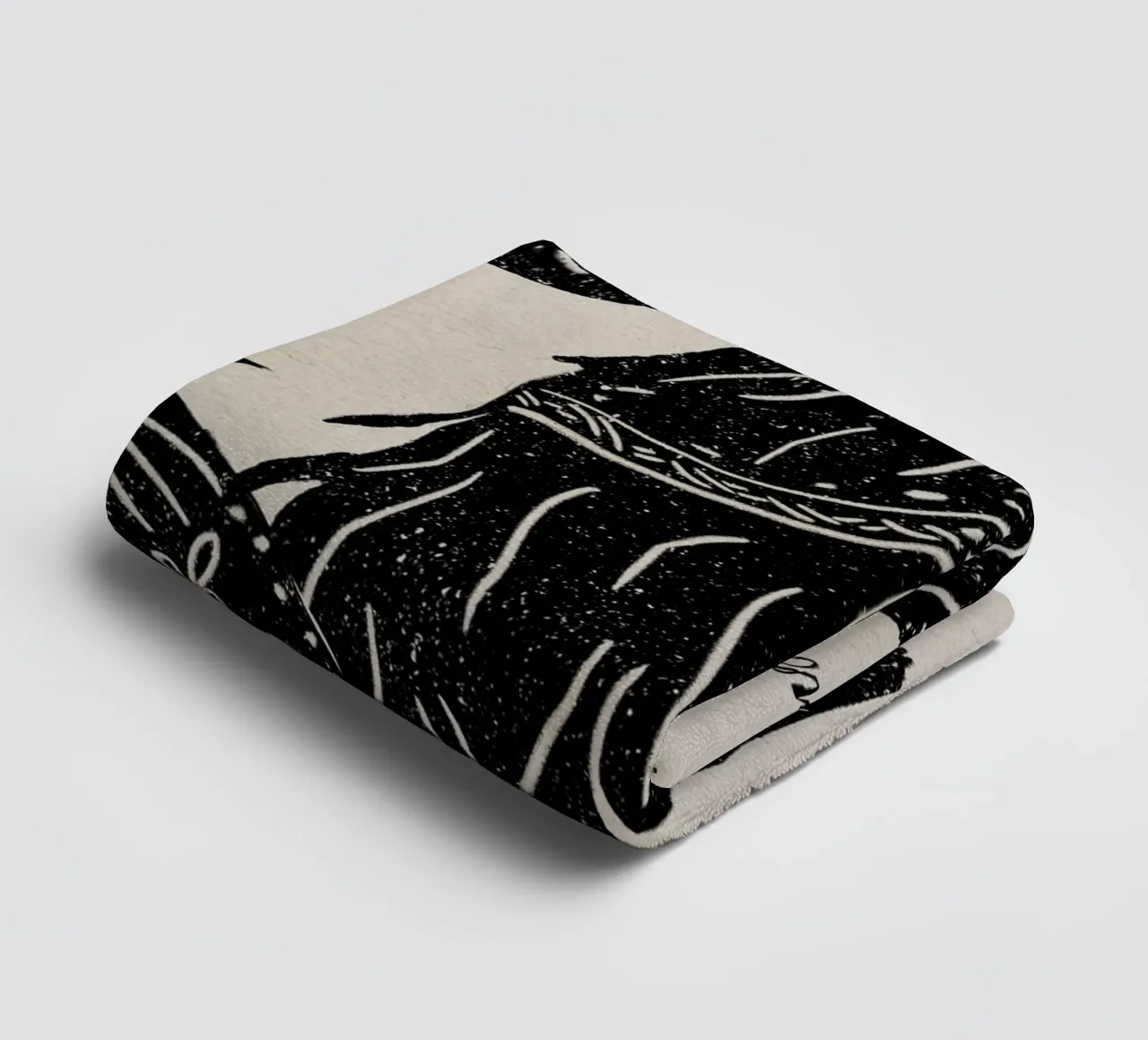 "The Moon is calling and I must Go" Tribal Witch Moon Black towel by This Wild Soul - Illustration