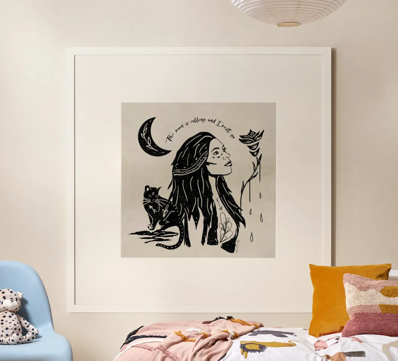 "La luna chiama e io devo andare" Tribale Strega Luna Nera carta hahnemühle da This Wild Soul - Illustration