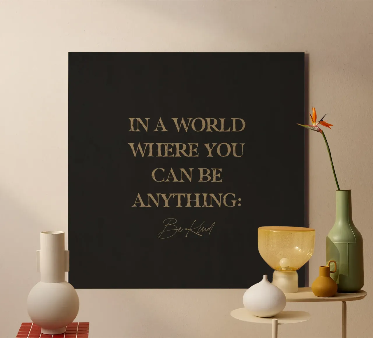 In un mondo in cui si può essere qualsiasi cosa, sii gentile Citazione d'arte alluminio dibond da This Wild Soul - Illustration