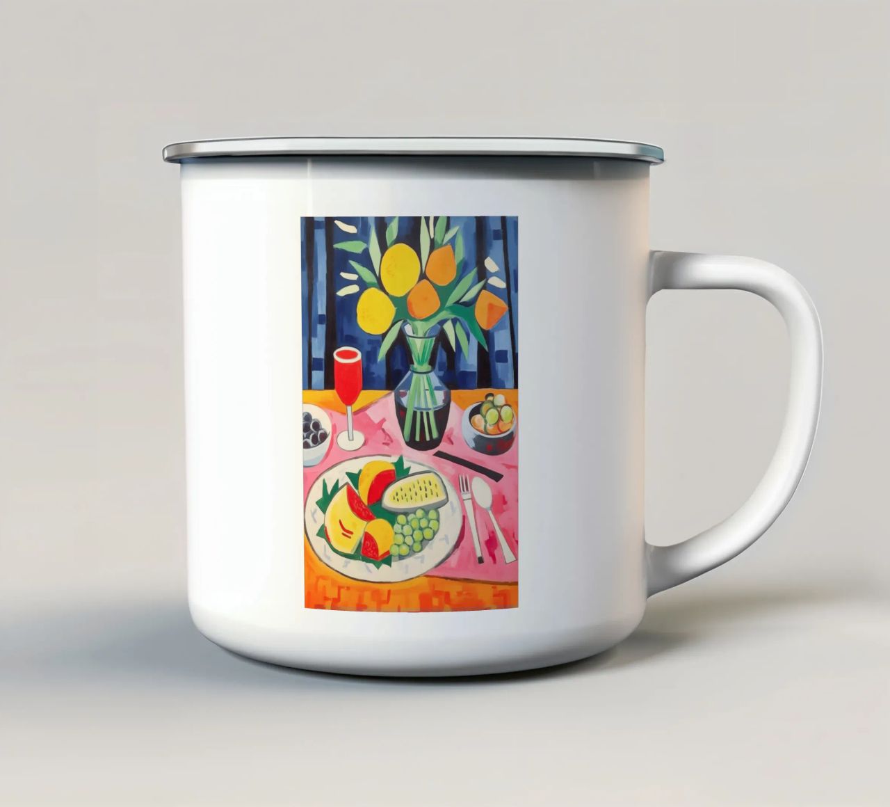 Set table enamel mug by Carinaprint