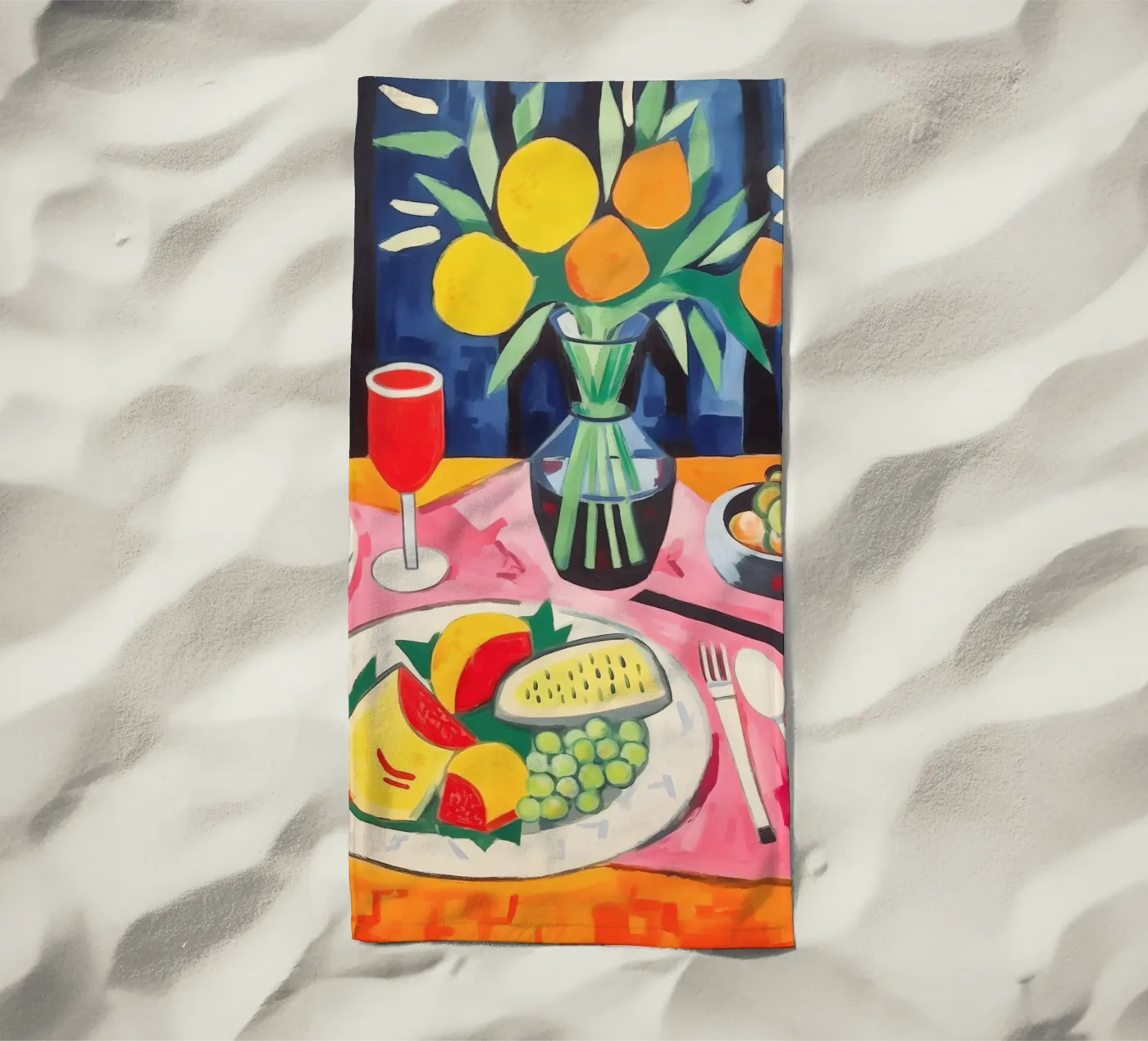 Gedeckter Tisch Strandtuch von Carinaprint