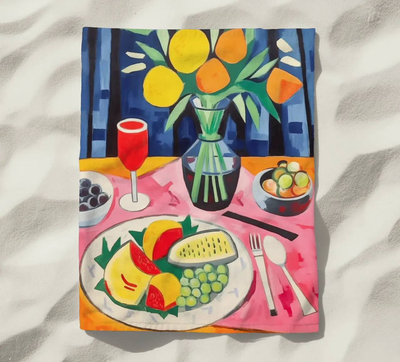 Tafel dekken strandhanddoek van Carinaprint