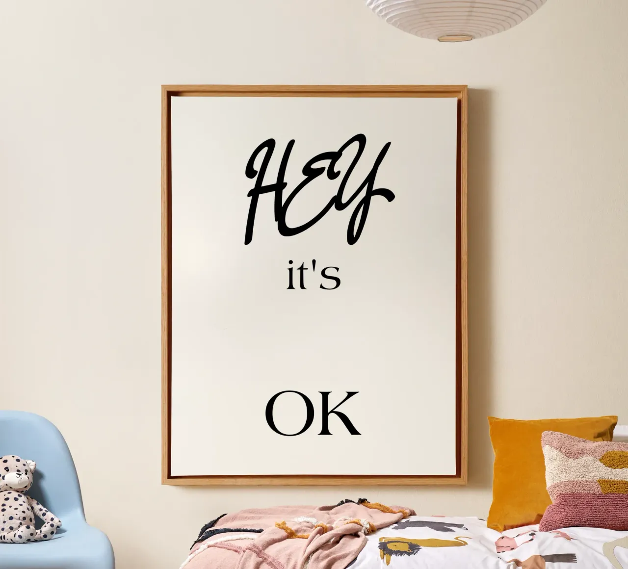Hey it's Ok Simple Minimalist Elegant Typography canvas by YV TYPOGRAPHY