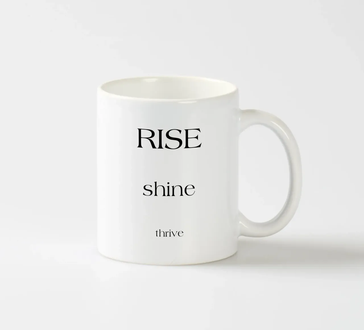 Rise Shine Thrive Semplice tipografia minimalista tazza in ceramica da YV TYPOGRAPHY