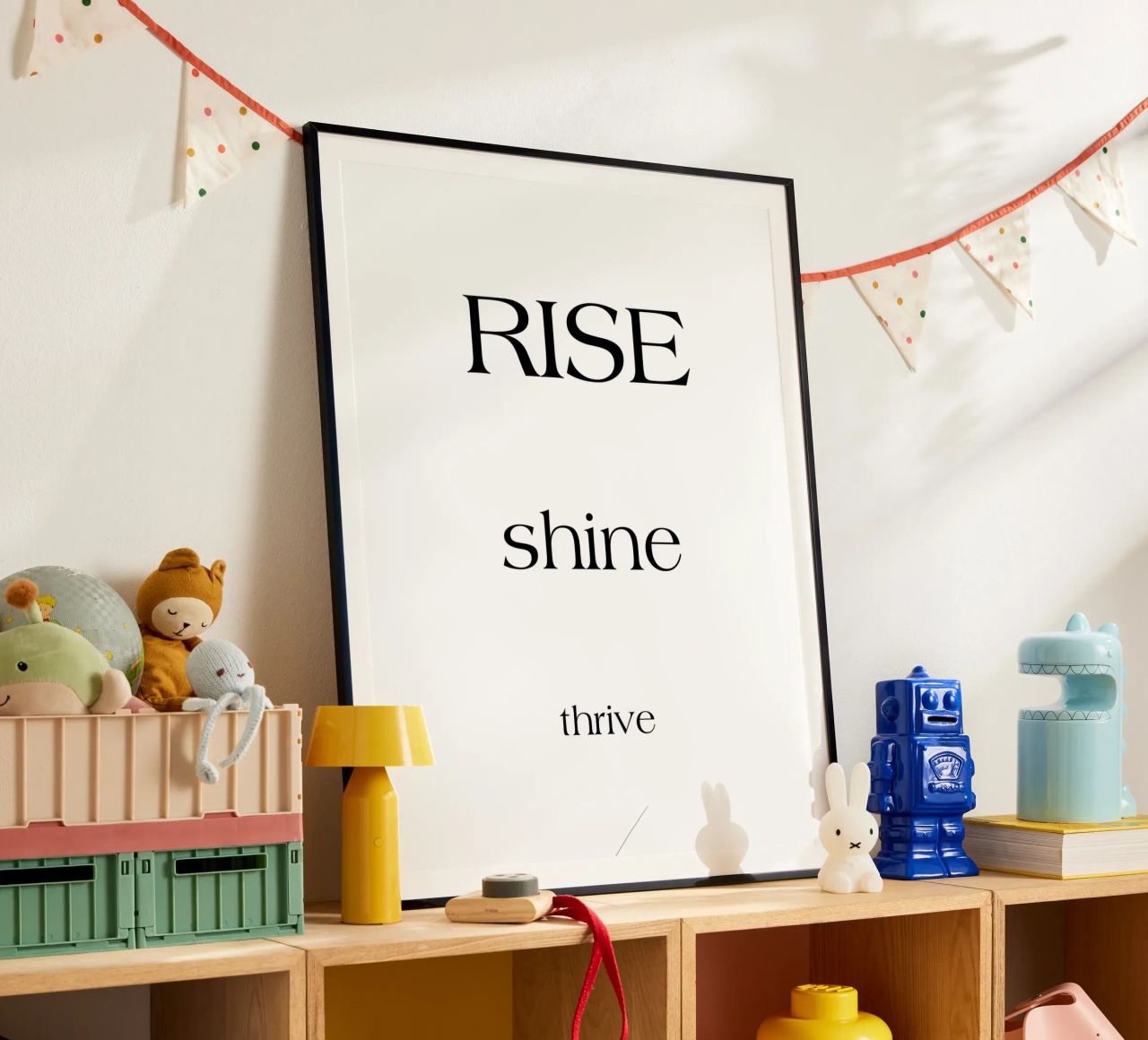 Rise Shine Thrive Einfache, minimalistische Typografie Poster von YV TYPOGRAPHY
