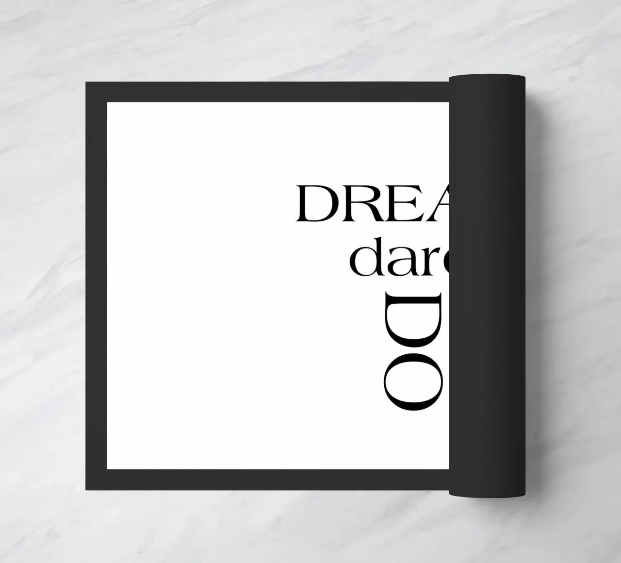 Dream Dare Do Simple Minimalist Elegant Typography doormat by YV TYPOGRAPHY