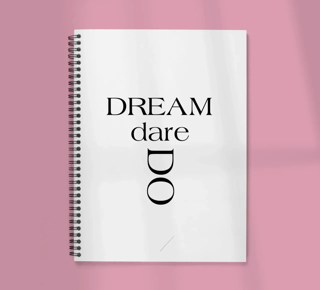 Dream Dare Do Simple Minimalist Elegant Typography spiral notebook by YV TYPOGRAPHY