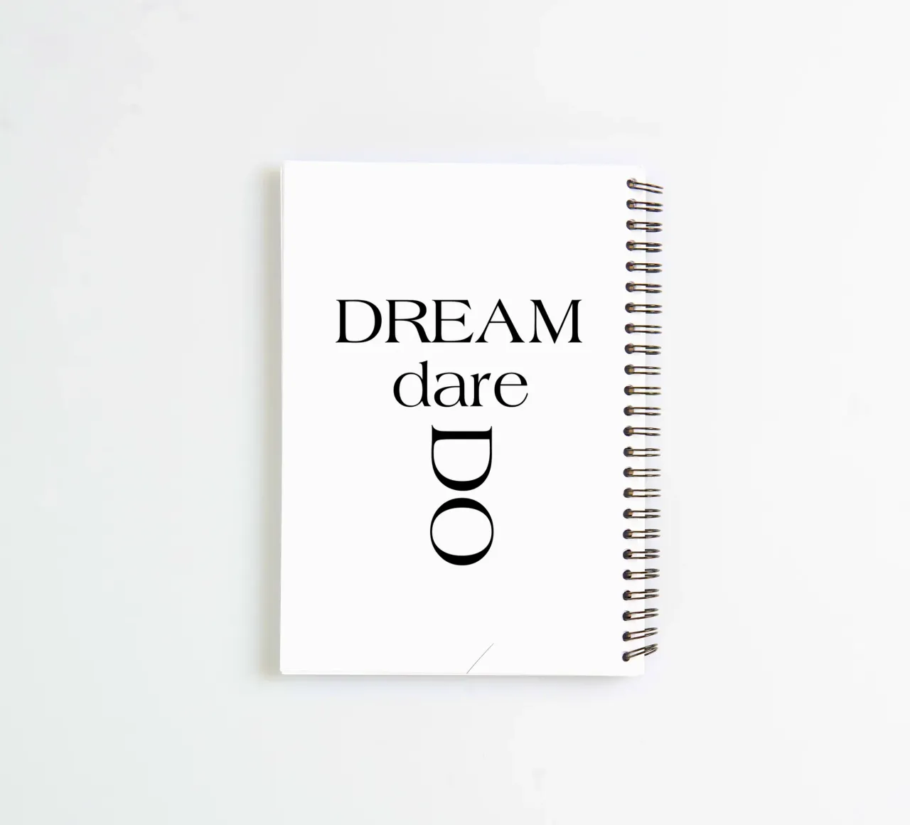 Dream Dare Do Simple Minimalist Elegant Typography spiral notebook by YV TYPOGRAPHY