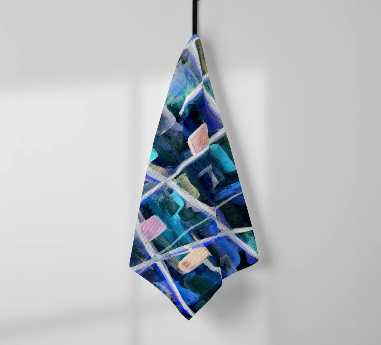 Fantasie in Blau Geschirrtuch von Massimo Frascogna