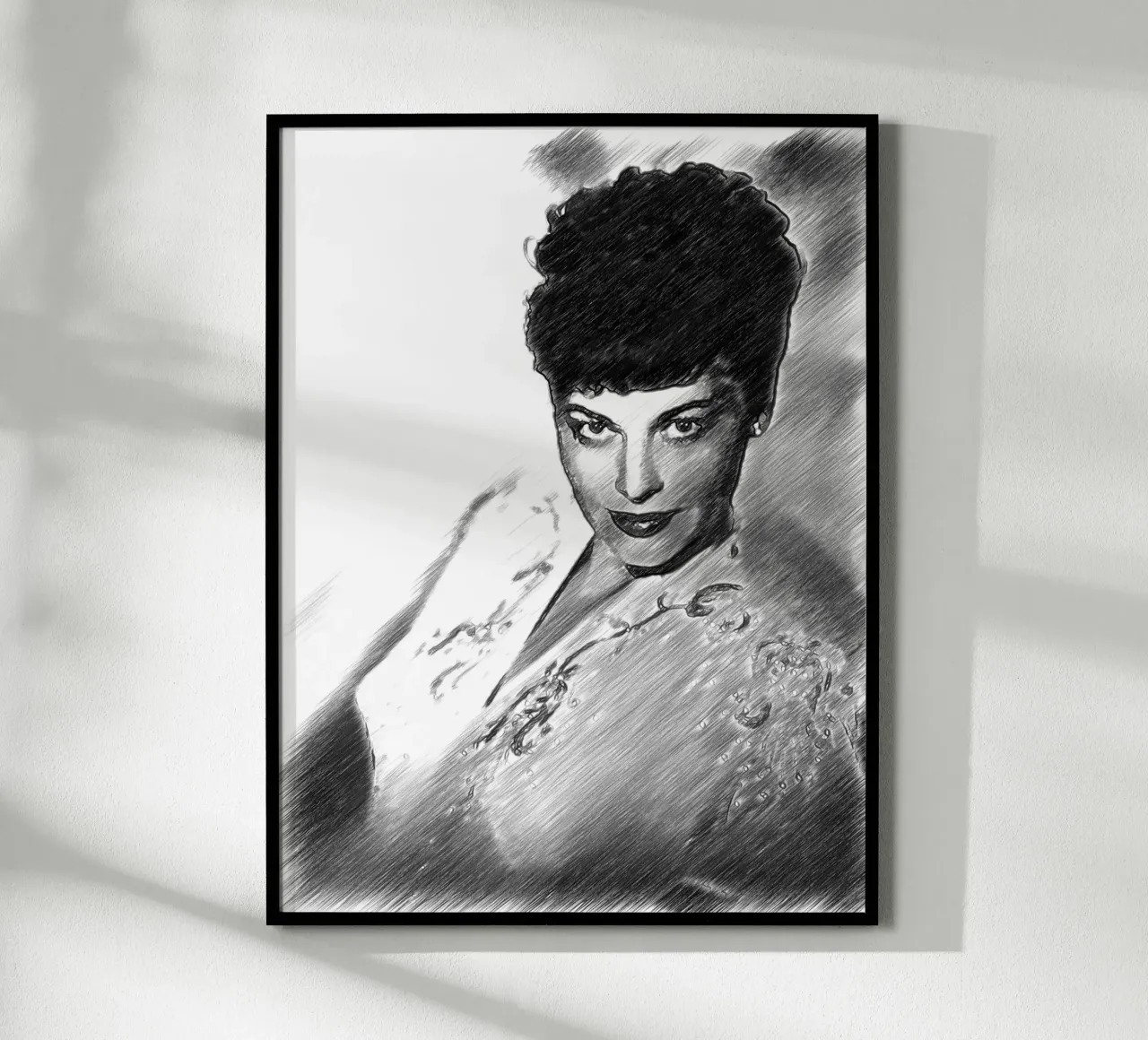Ava Gardner a penna in bianco e nero carta hahnemühle da Massimo Frascogna