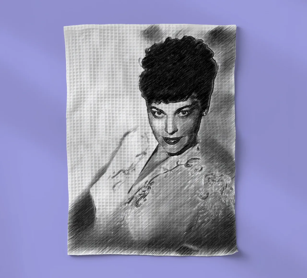 Ava Gardner a penna in bianco e nero canovaccio da cucina da Massimo Frascogna
