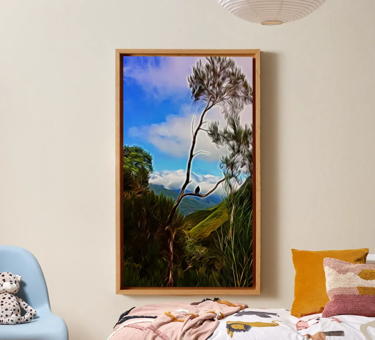 Bird in rest canvas by Massimo Frascogna